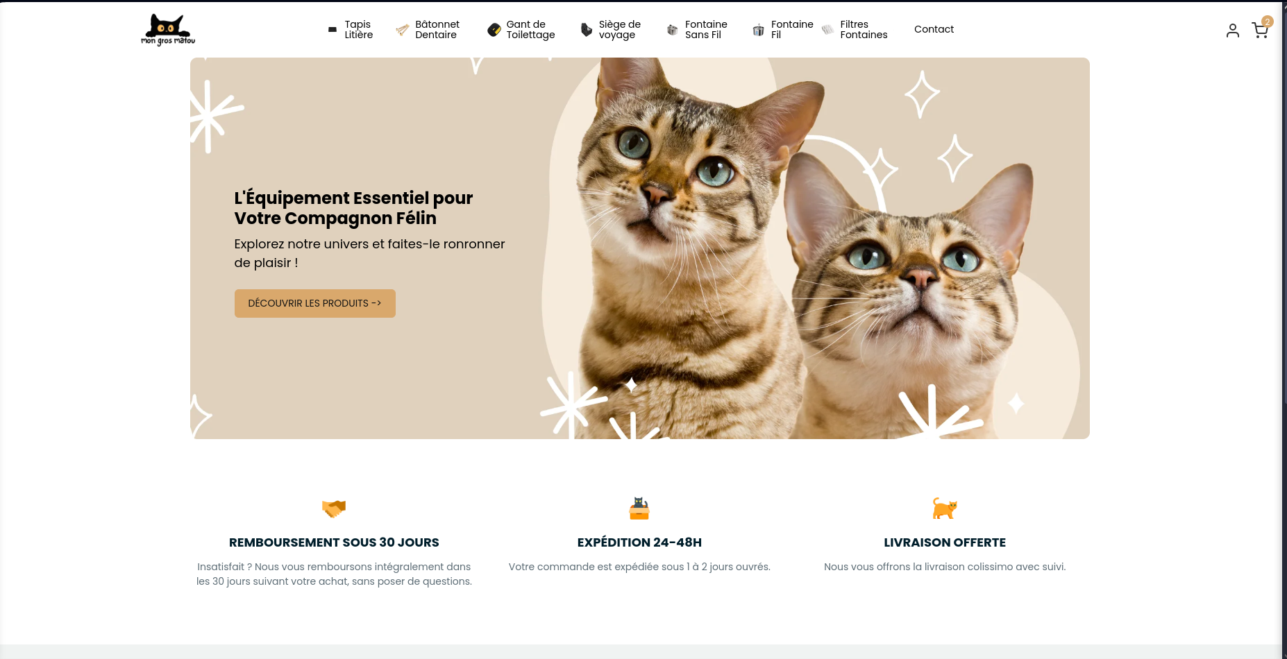 MonGrosMatou.com - Cat Products E-commerce